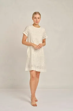 Alessandra Aurienne Dress Posy - White