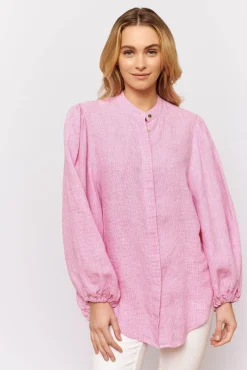 Alessandra Charade Shirt - Pink Houndstooth