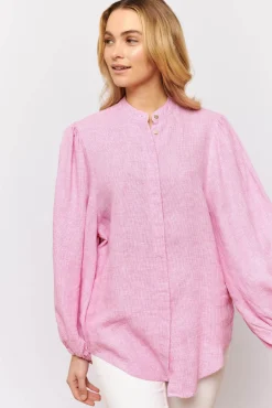 Alessandra Charade Shirt - Pink Houndstooth