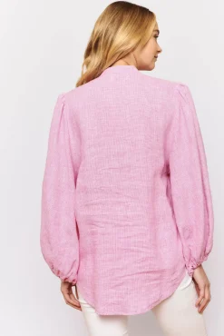 Alessandra Charade Shirt - Pink Houndstooth