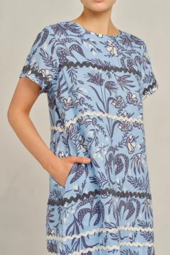 Alessandra Claudette Wave Dress Paradise - Cornflower