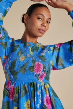 Alessandra Jade Cotton Silk Dress - Periwinkle  Aria