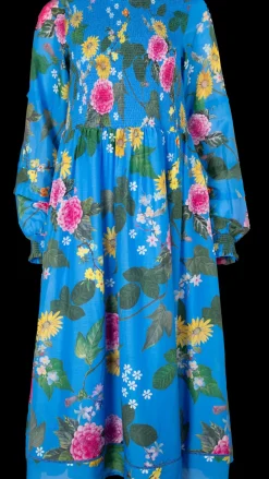 Alessandra Jade Cotton Silk Dress - Periwinkle Aria