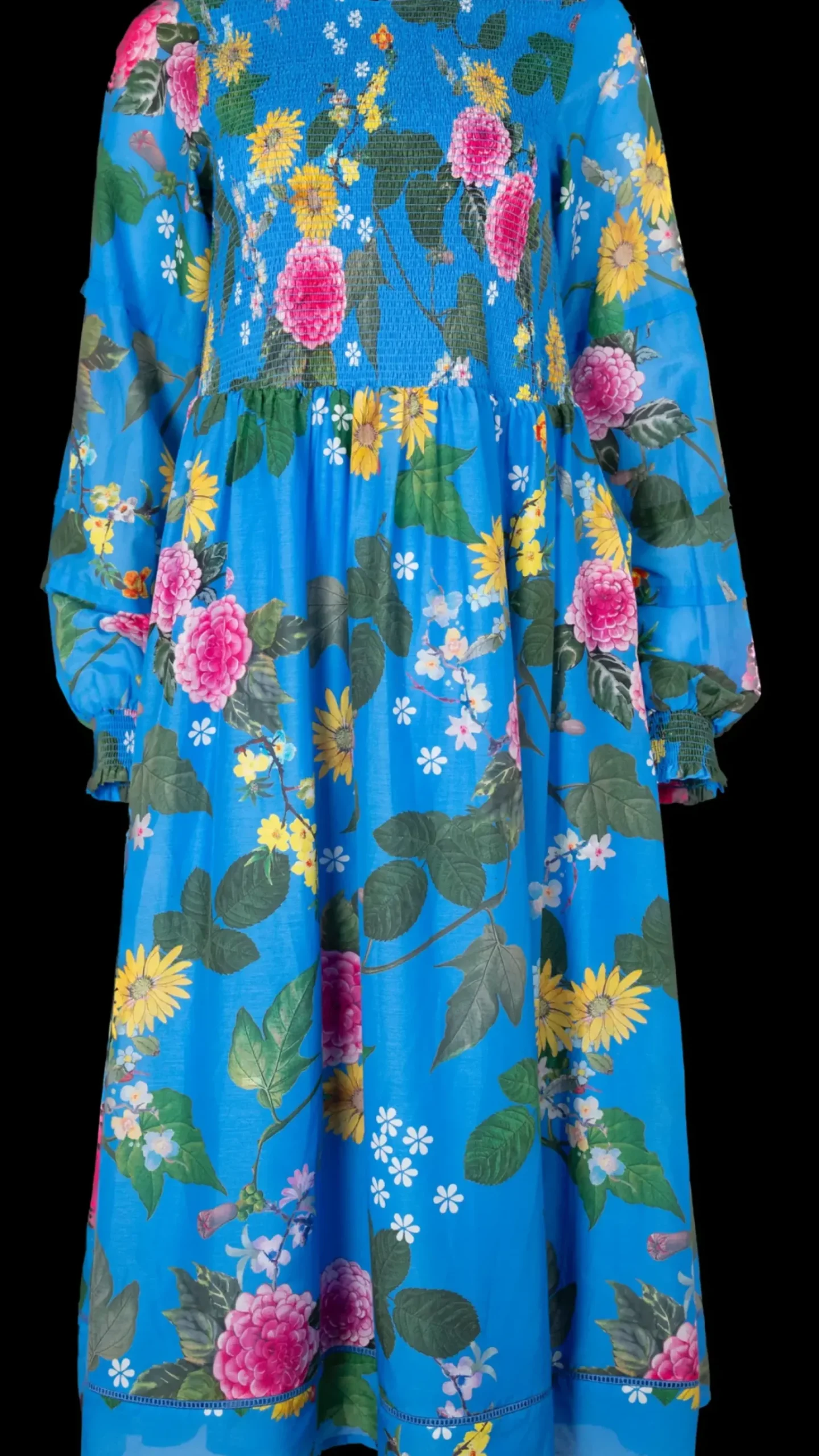 Alessandra Jade Cotton Silk Dress - Periwinkle Aria