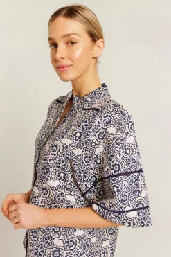 Alessandra Lia Shirt Raya - Navy