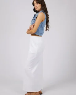 All About Eve Harper Denim Vest- Light Blue
