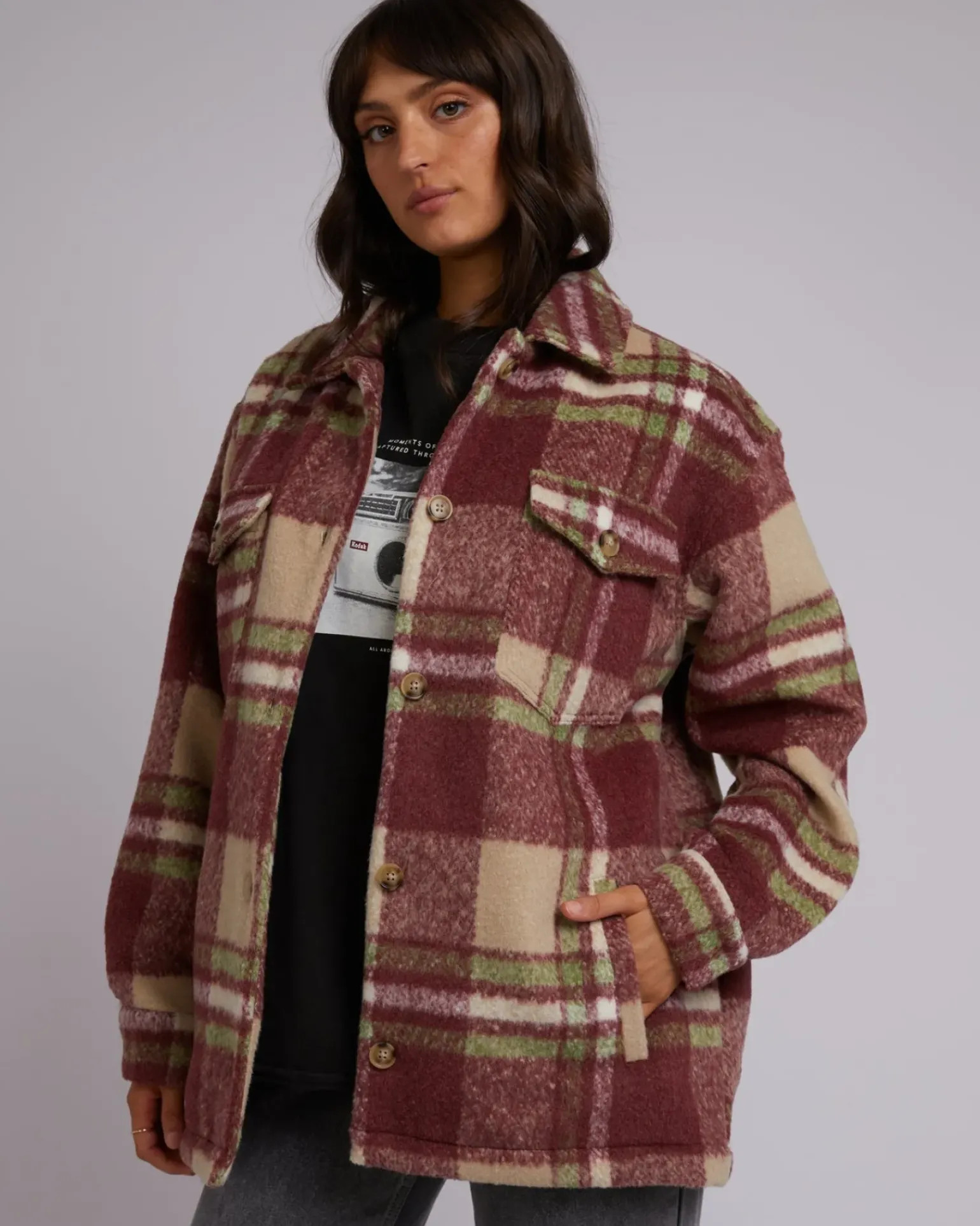 All About Eve Hilary Check Shacket