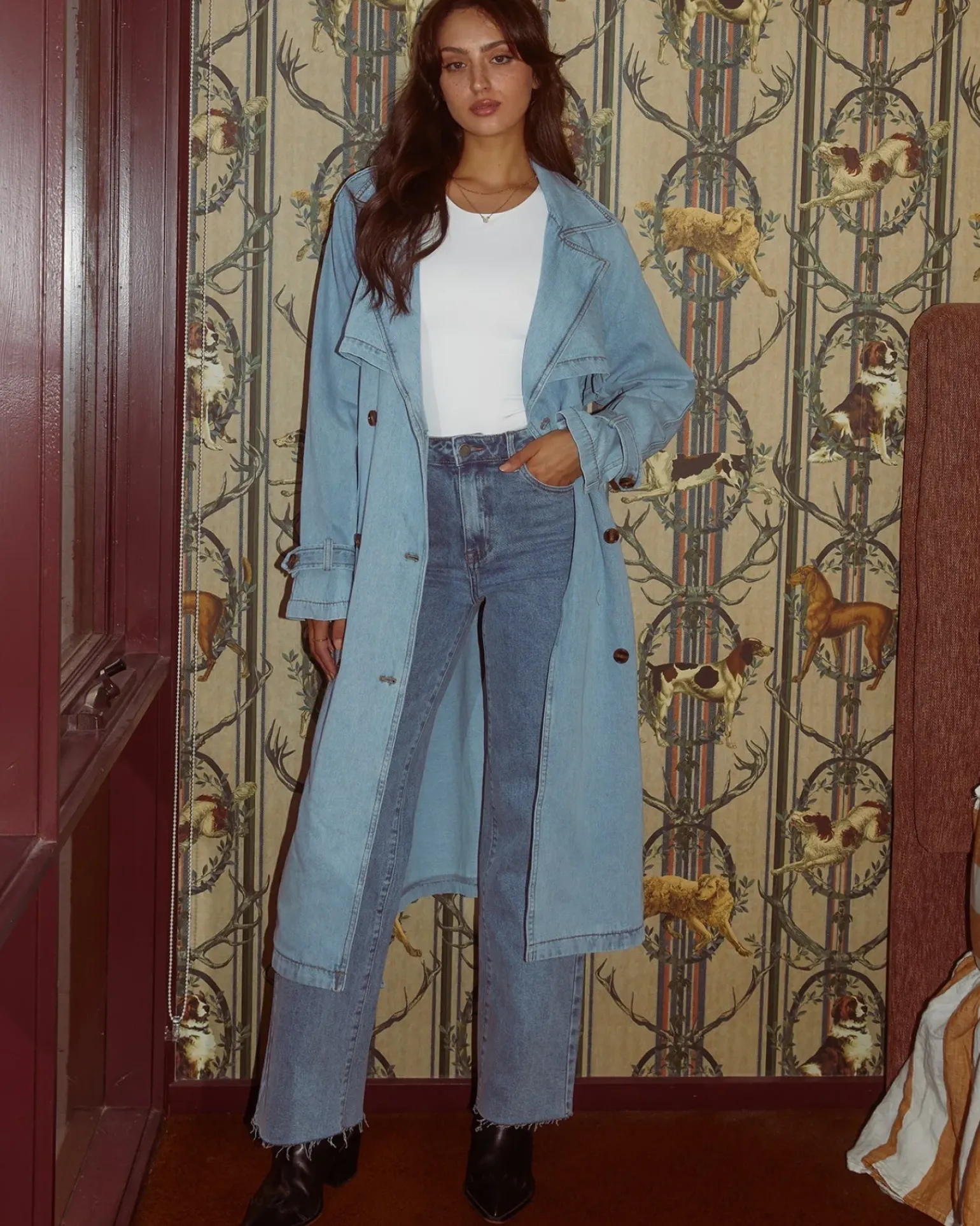 All About Eve Rio Trench Coat - Light Blue