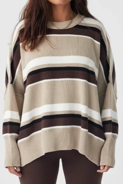 ARCAA Harper Stripe Sweater - Chocolate, Cream & Black