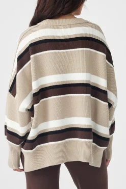 ARCAA Harper Stripe Sweater - Chocolate, Cream & Black