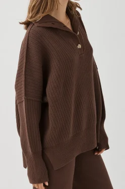ARCAA Margo Button Up Sweater - Chocolate