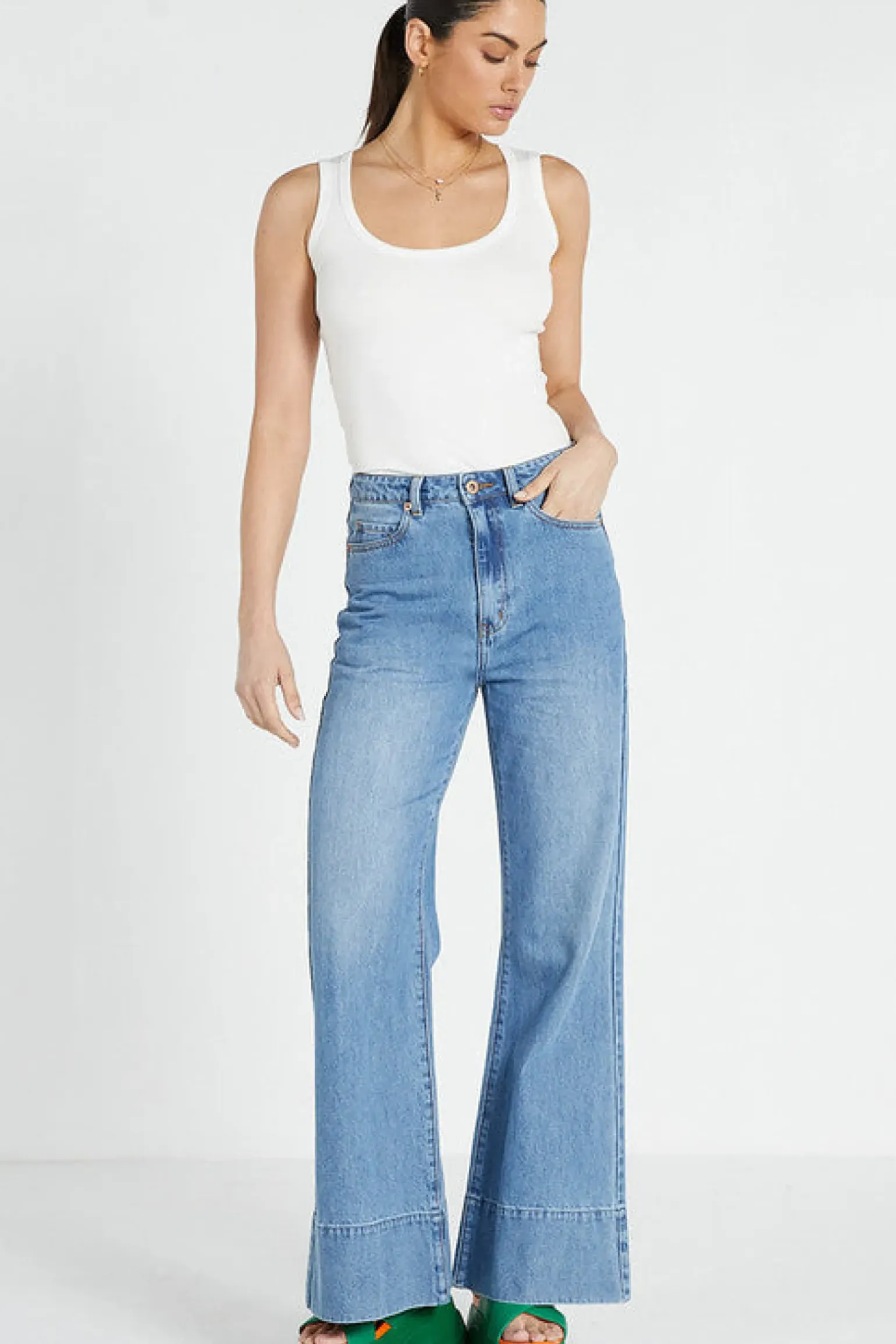 Bohemian Traders Flared Jean - Light Blue