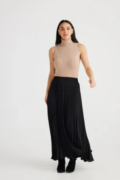 Brave & True Alias Pleated Skirt - Black