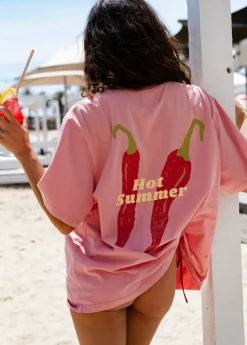 Cartel & Willow Hot Summer Tee - Pink/Hot Summer Print