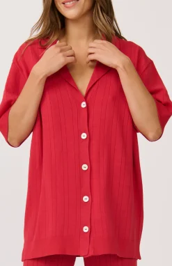 Cartel & Willow Lara Knit Top - Cherry
