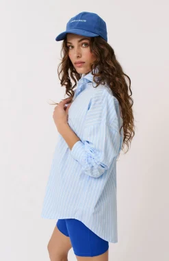 Cartel & Willow Tammy Shirt - Aqua Stripe