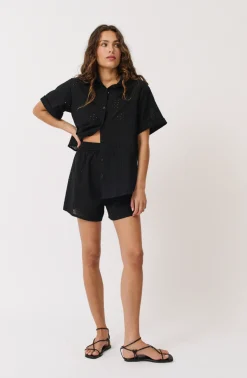 Cartel & Willow Tully Shirt - Black Broderie