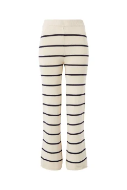 Ceres Life Bootleg Knit Pant - Ecru/Navy Stripe