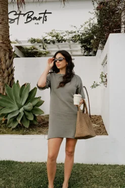 Ceres Life Boxy Knit Dress - Moss Green
