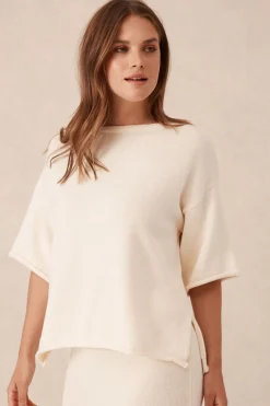 Ceres Life Boxy Knit Tee- Eggshell