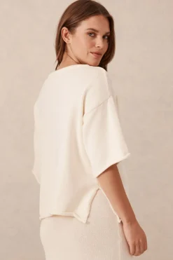 Ceres Life Boxy Knit Tee- Eggshell