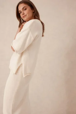 Ceres Life Boxy Knit Tee- Eggshell