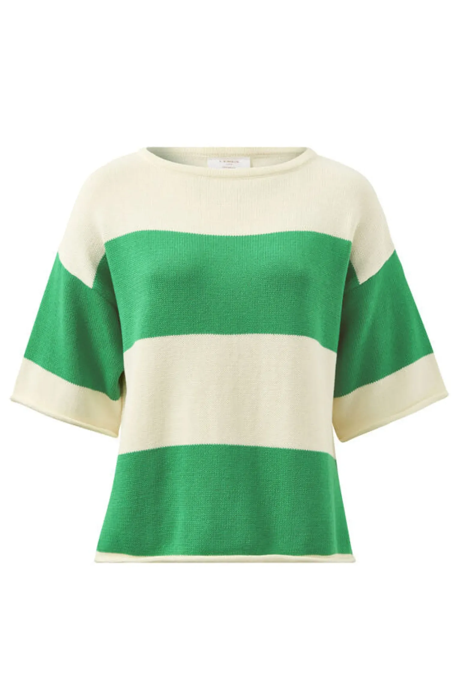 Ceres Life Boxy Knit Tee- Grass Stripe
