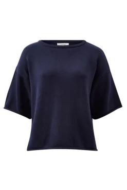 Ceres Life Boxy Knit Tee- Navy