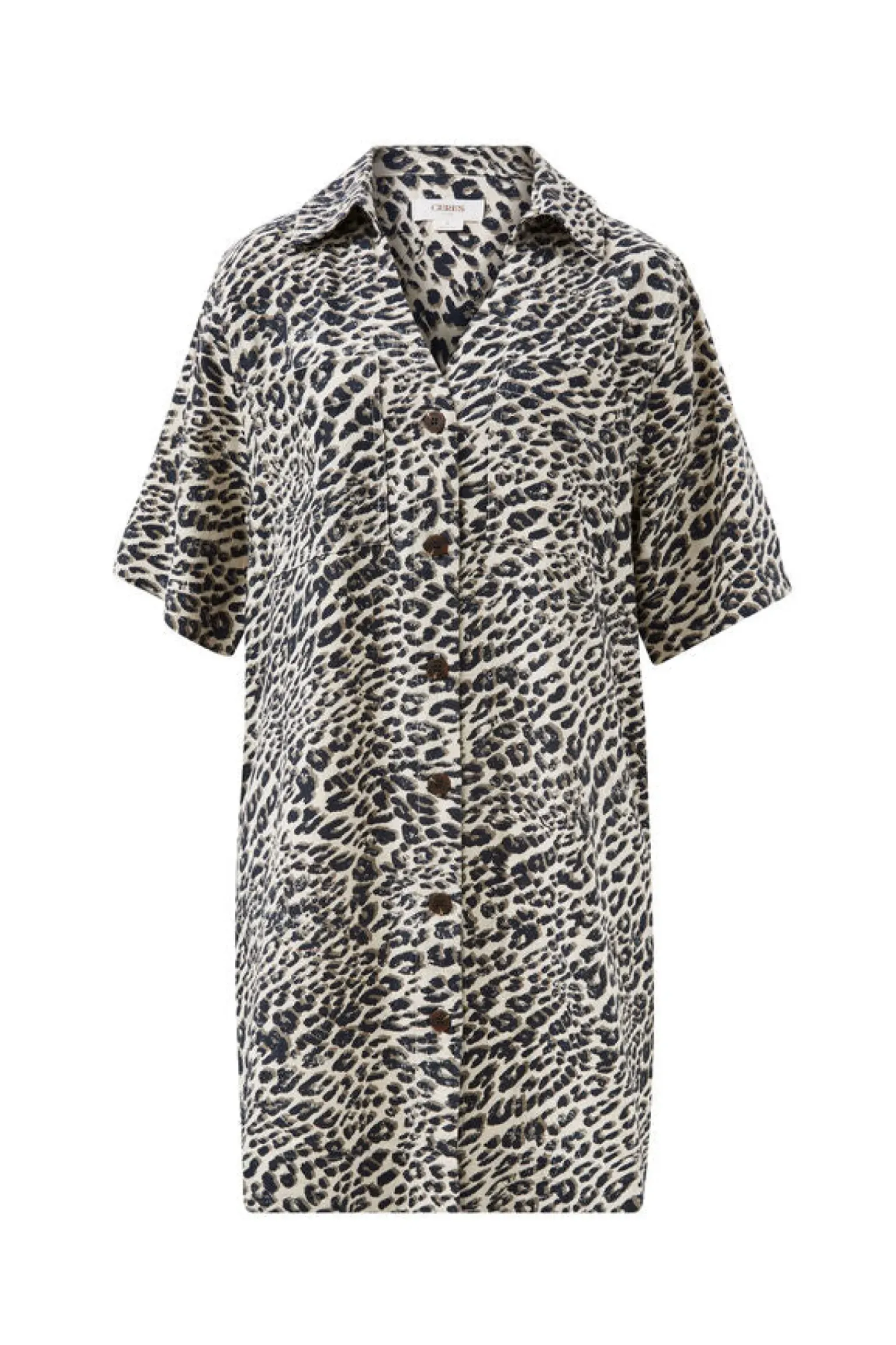 Ceres Life Boxy Shirt Dress - Leopard Linen Blend