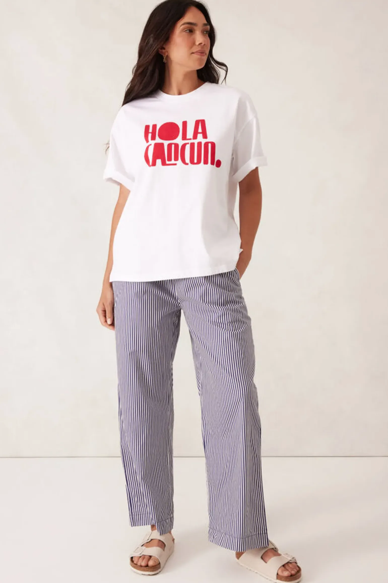 Ceres Life Boyfriend Tee - Hola Cancun Heritage Red