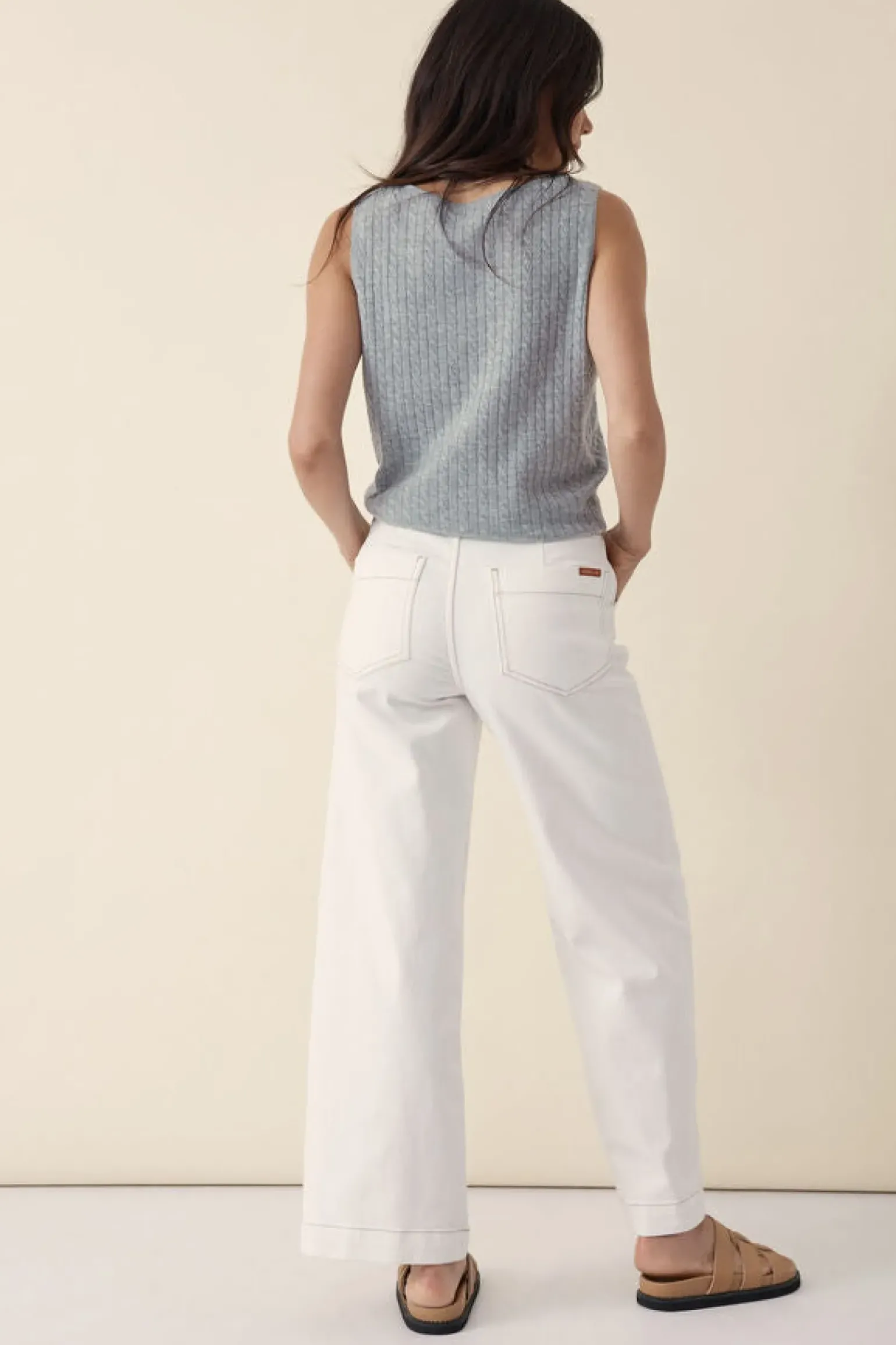 Ceres Life Classic Wide Leg Jean - Fresh Ecru