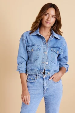 Ceres Life Cropped Denim Jacket - Vintage Blue