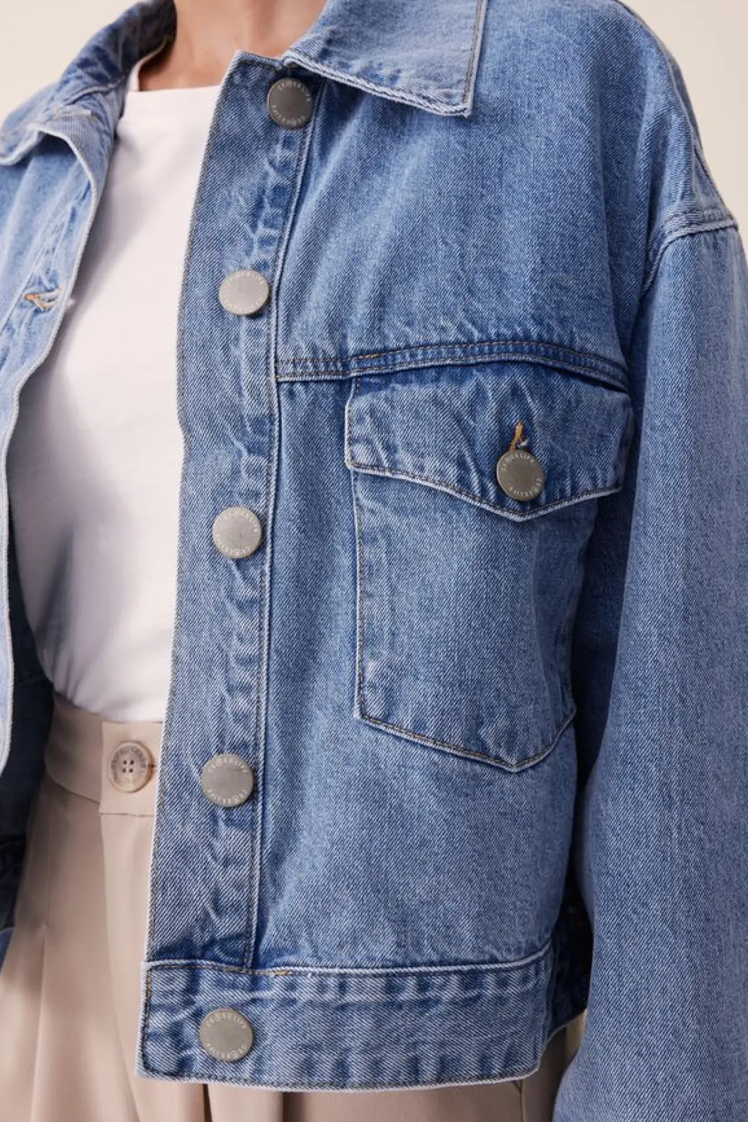 Ceres Life Cropped Denim Jacket - Vintage Blue
