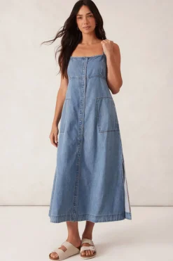 Ceres Life Denim Beach Dress - Worn Blue