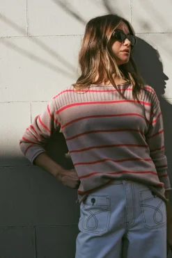 Ceres Life Ladder Stitch Knit - String Heritage Red Stripe
