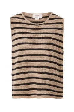 Ceres Life Mesh Knit Tank - String/Phantom Stripe
