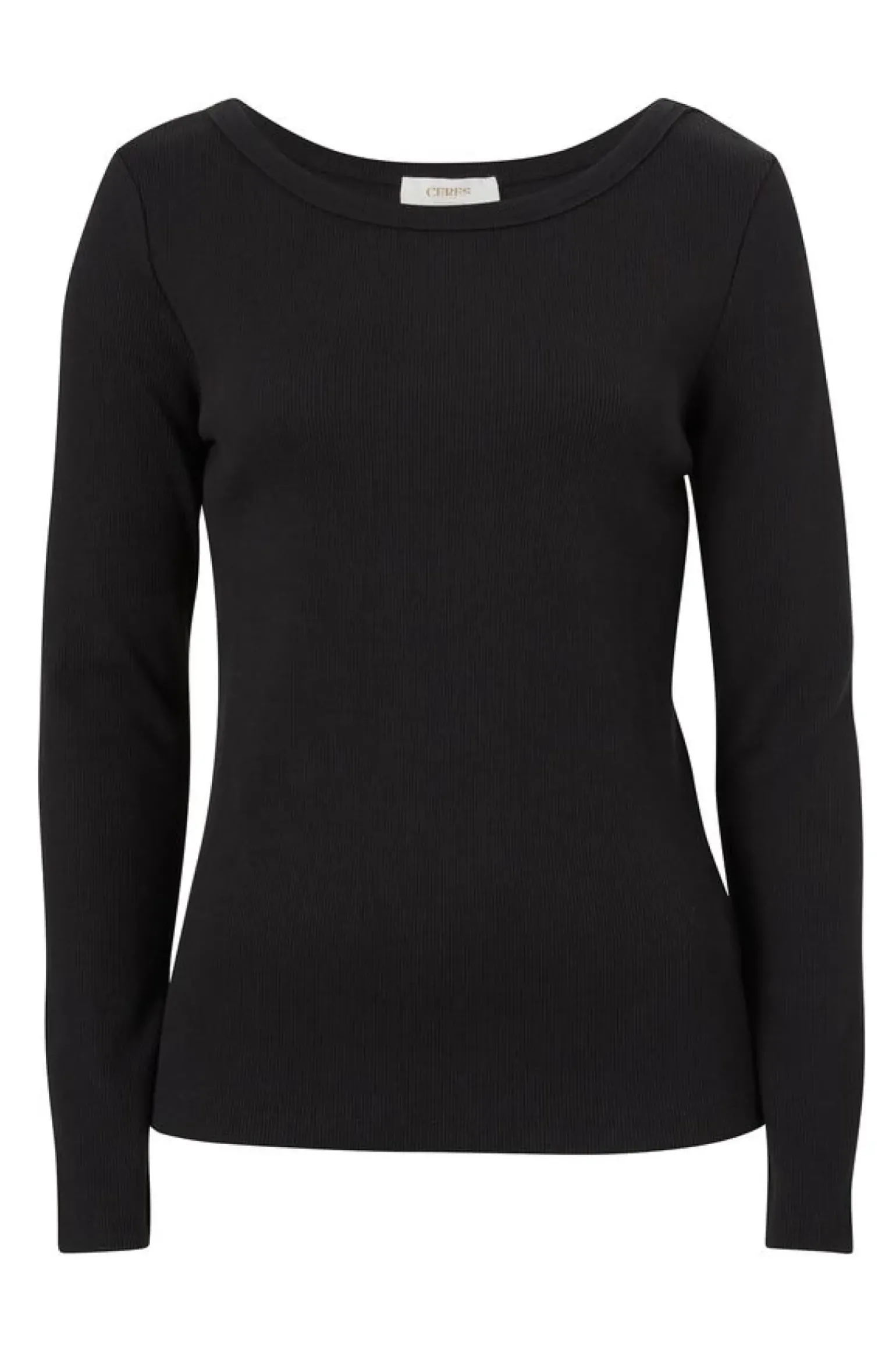 Ceres Life Organic Rib Long Sleeve Top - Black