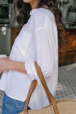 Ceres Life Relaxed Pocket Shirt- White