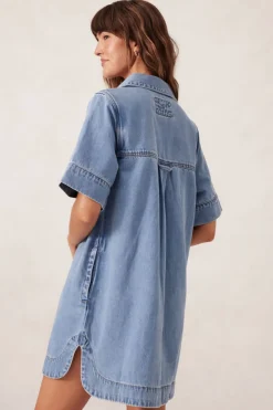 Ceres Life Relaxed Shirt Dress - Mid Vintage Blue