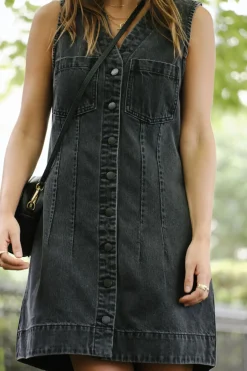 Ceres Life Seamed Mini Shift Dress - Vintage Black