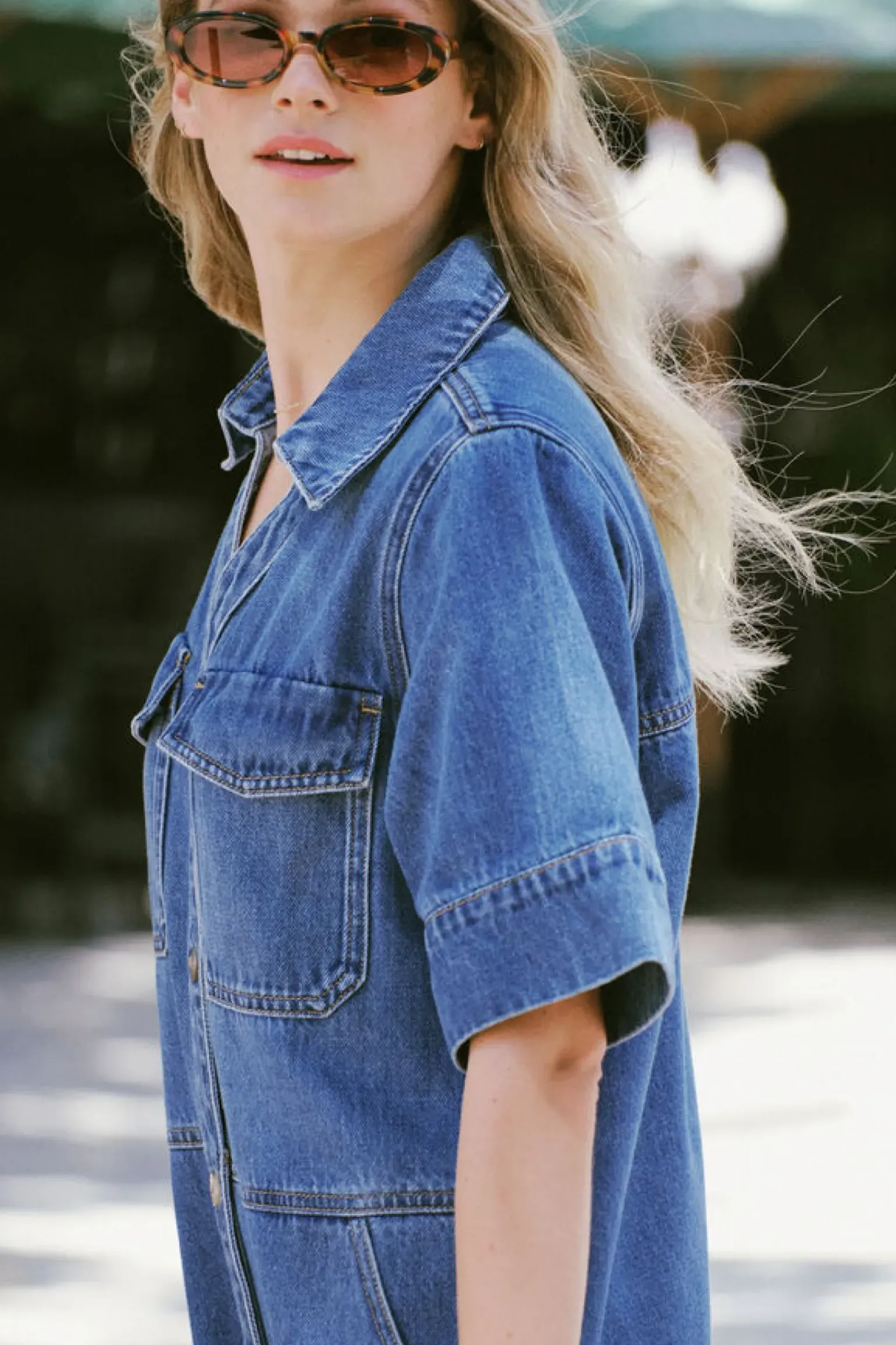 Ceres Life Side Pocket Boxy Dress - Fresh Indigo