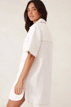 Ceres Life Side Pocket Boxy Dress - Fresh Ecru