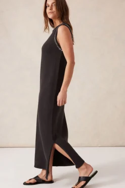 Ceres Life Sleeveless Boat Neck Knit Midi Dress - Phantom