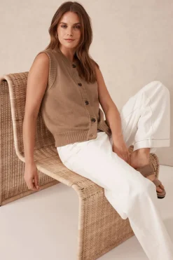 Ceres Life Sleeveless Cardi - Summer Taupe