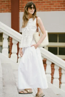 Ceres Life Sleeveless Tie Top - White