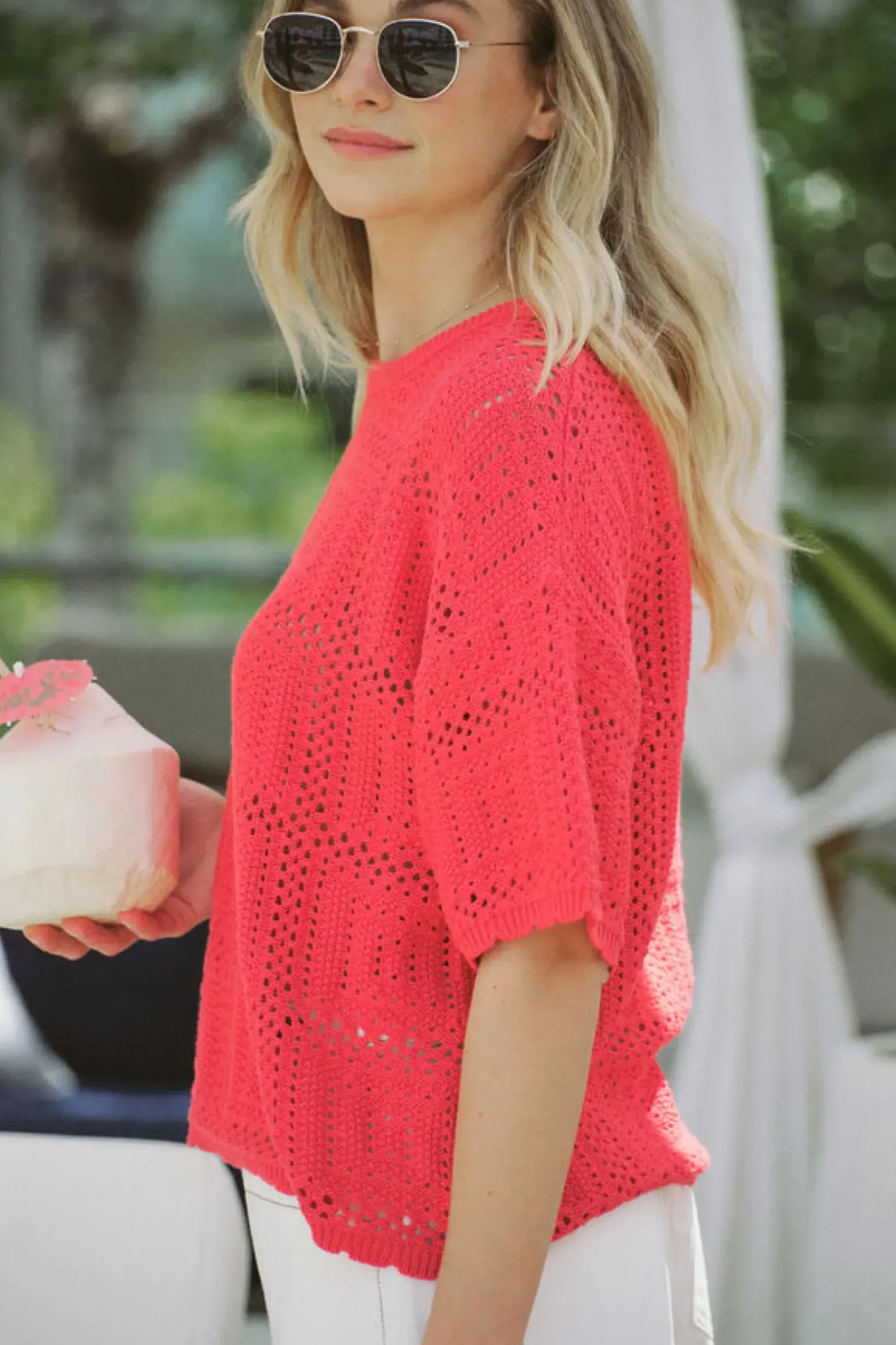 Ceres Life Square Knit Boxy Tee - Heritage Red