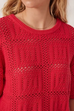 Ceres Life Square Knit Boxy Tee - Heritage Red