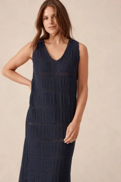 Ceres Life Square Knit Midi Tank Dress - New Navy