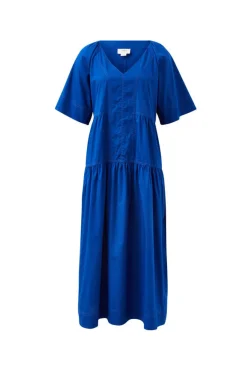 Ceres Life Tiered Poplin Midi Dress - Fresh Cobalt