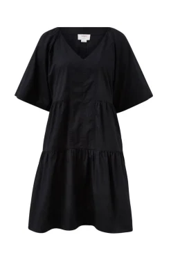 Ceres Life Tiered Poplin Mini Dress - Black